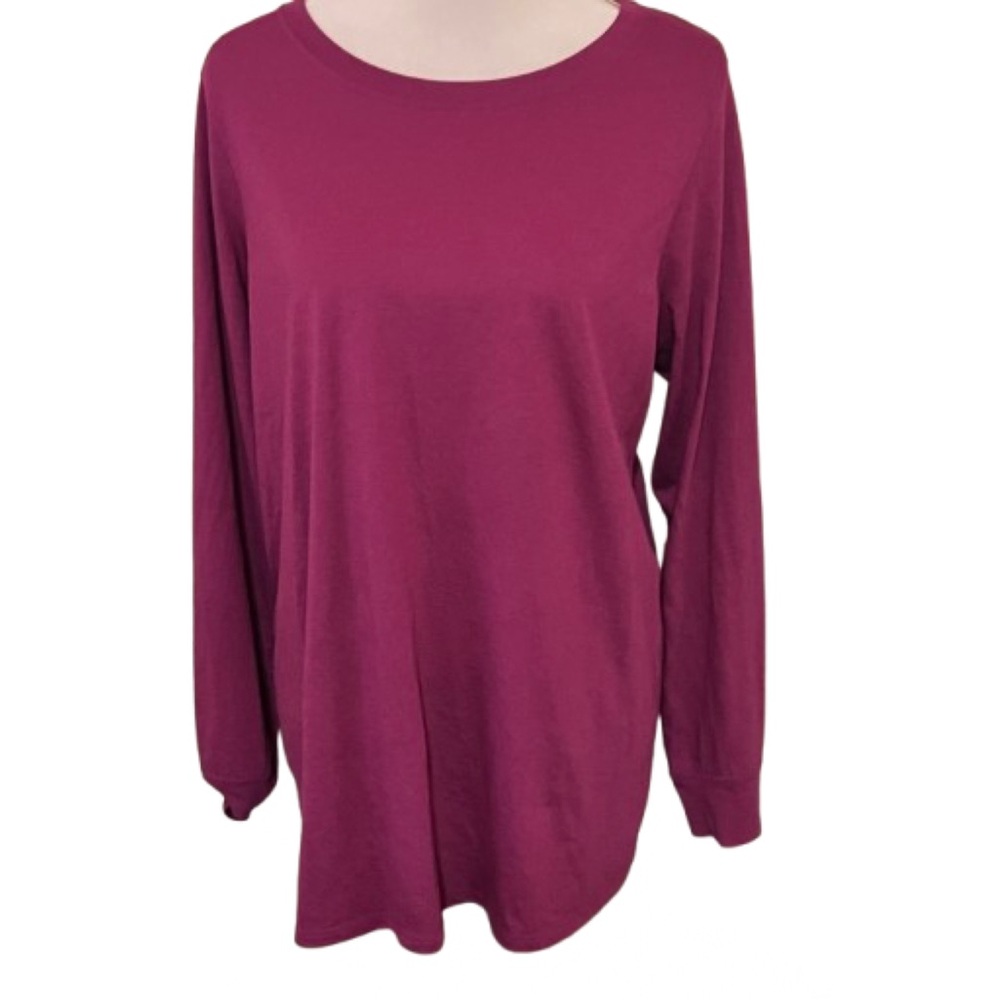 Torrid Cranberry Color Long Sleeve Top Classic Fit Size 2X Casual Fall Layering